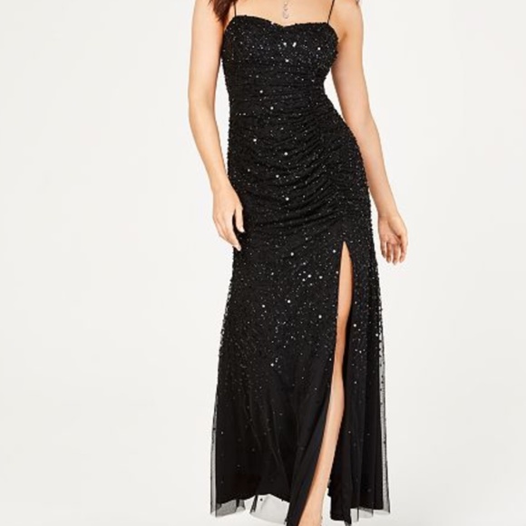 Adrianna Papell Women's Beaded Tank Shirred Gown - Picture 1 of 4